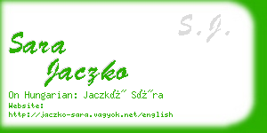 sara jaczko business card